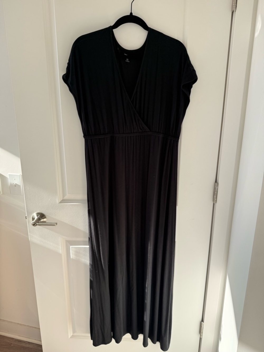 Classic Black Maxi Dress with V-Neck